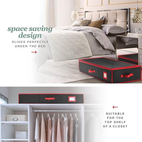 Gift‎ Wrap Organizer, Christmas Wrapping Paper Storage Bag w/Useful Pockets - Picture 2 of 8